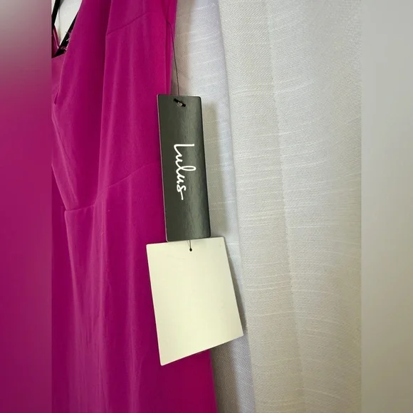 Lulus Magenta Off Shoulder Maxi Dress Formal Wedding Bridesmaid Gown NWT Size M - Picture 15 of 17